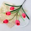 Flor artificial de alta qualidade, galho alto, 5 cabeças, invólucro, tulipa, proteção ambiental, flores de casamento sem odor, enfeites para casa, flores estouradas