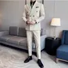 Elegante traje de lana para hombre, atuendo de boda para el novio, traje cruzado, abrigo de lana grueso para otoño e invierno