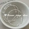 Pulsera de Cuentas Abiertas Trenzadas de Plata de Ley S925 Estilo Celebridad de Internet Dongdaemun Coreano Desgaste Capas Suave