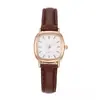 Nuevo Reloj Cuadrado Elegante para Estudiantes de Secundaria, Temperamento Sencillo, Esfera Pequeña, Estilo Coreano, Serie Retro Artística, Correa de Cuero, Reloj de Cuarzo