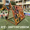 Estrutura de Escalada de Madeira para Jardim de Infância com Combinação de Escorregador Instalações de Brincadeiras ao Ar Livre para Crianças Balanços de Madeira Maciça para Exterior