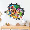 Mickey Mouse Efecto 3D Rompiendo la Pared Pegatinas de Pared para Habitación Infantil Pegatinas de Pared para Estudio Dormitorio Pegatinas de Póster Material Autoadhesivo de PVC Minnie