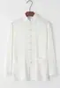 Traje Tang de Algodão e Linho Estilo Chinês Traje de Manga Longa Masculino Estilo Chinês Retrô Solto Dinastia Han Top Tai Chi Traje Zen Traje de Leigo