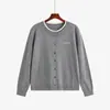 Top Falso de Dos Piezas con Cuello Redondo para Mujer Talla Grande, Chaqueta de Manga Larga, Otoño 2026, Cárdigan de Punto Holgado para Mujer Talla Grande, 22829