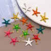Aço Inoxidável Gotejamento de Óleo Estrela de Cinco Pontas Estrela Colorida Estrela-do-Mar Pingente Colar Pulseira Charme DIY Acessórios de Joias Materiais