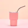 Suministro directo transfronterizo sublimación a color acero inoxidable 304 mini vaso para coche de 2 oz alto valor de color con pajilla café vaso para bebidas espirituosas