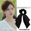 Laço de Cabelo Preto com Bolinhas e Fita no Mesmo Estilo de Zhao Lusi e Xu Yan para Mulheres, Faixa de Cabeça e Acessório de Cabeça Elegante de Alta Qualidade