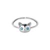 Novo Anel de Gatinho Elegante, Fofo e Doce Estilo Coreano, Feminino, Fresco, Anel Torcido com Diamante Azul