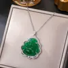 Corrente de clavícula em aço titânio estilo nacional retrô pingente de cadeado da paz de jade temperamento versátil acessórios de estilo chinês de alta qualidade