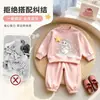 Lindo conjunto para niñas con sudadera de manga larga de conejito de dibujos animados y pantalones jogger de estrella tridimensional, conjunto casual moderno de dos piezas para niños pequeños