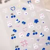 Lindas Pegatinas para Uñas de Conejo con Arándanos 5D en Relieve Tridimensional Infantil Pequeño Conejo Pegatinas de Arte para Uñas Accesorios Estilo Sl