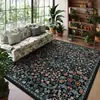 Alfombra con estampado floral vintage para la sala de estar, gruesa y resistente a la suciedad, adecuada para uso doméstico en dormitorios y pasillos, antideslizante, lavable a máquina, disponible para venta al por mayor