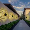 Lámpara de Pared Exterior Solar Foco Impermeable Balcón Sensor Lámpara de Jardín Puerta de Casa Linterna Colgante de Pared de Hierro