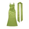 Vestido Sexy sin Mangas Halter Estilo Europeo y Americano, Falda Cola de Pez, Ceñido a la Cintura, Fruncido, Ajustado, Elegante Vestido Largo, Vestido de Gala