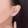 Brilhantes Brincos de Agulha S999 Prata Cheios de Diamante Cubo de Açúcar Rosa Novo Modelo 2026 Exclusivos Design de Nicho Luxo Leve Brincos Personalizados