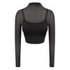 Roupas de Yoga para Mulheres 2026 Novo Estilo Ajustadas com Renda Falsa de Duas Peças Manga Longa Colete Roupas Esportivas de Fitness de Alta Qualidade Top