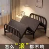 Cama plegable, cama individual, para uso doméstico, tamaño adulto, cama doble sencilla, no requiere montaje, adecuada para dormitorios y apartamentos de alquiler, cama de marco rígido, cama de hierro para siestas