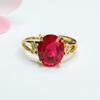 Anillo de Rubí Cultivado de Guan Yu Corindón Rojo Anillo en Forma de Corazón Joyería para Mujer Venta al por Mayor Dropshipping S4012405