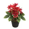 Flores de Tecido Seda Sintética Plantas em Vasos Planta Verde de Mesa Bonsai Decoração de Jardim Interior Plantas Florais Artificiais Papoulas Rosas