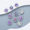 Acessórios de Pingente Hexagonal com Pedras Incrustadas Liga Metálica Artesanal DIY Acessórios para Joias Colar Brincos Pulseira Material