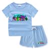 2023 Verão Infantil em torno do pescoço T-shirt hot pants coreano casual assentamento camisa absorvente de suor doces terno de camiseta infantil