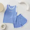 Chaleco para Niños Traje de Modal Ropa de Casa para Niños Ropa para Aire Acondicionado Niños Grandes Pijamas de Seda Helada para Verano Niños Pequeños