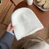 Gorro de Lana Clásico Versátil de Color Sólido para Mujer, Cálido para Otoño e Invierno, para Circunferencia de Cabeza Grande, Protección para las Orejas, Gorro para el Frío, Gorro de Punto Adelgazante para Hombre