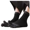 Calcetines de Cinco Dedos para Hombre, Calcetines de Media Caña con Dedos Separados para Todas las Estaciones, Absorbentes de Sudor, Transpirables, Calcetines Casuales de Algodón de Color Sólido, Calcetines de Vestir, Venta Caliente Transfronteriza
