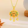 Popular collar de calabaza de esmalte en Xiaohongshu, cadena para la clavícula de estilo chino retro de lujo ligero para mujer, regalo de alta gama para el Festival Qixi