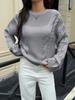 Suéter de Lana Simple Casual Transfronterizo Europeo y Americano de Manga Larga Diyun Ropa de Mujer Otoño e Invierno 2025 Exportación Amazon Estación Independiente