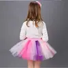 Falda Tutú de Malla Arcoíris Europea y Americana Venta Caliente en Amazon Falda Tutú para Niños Falda Corta Colorida Falda Tutú con Dobladillo Grande