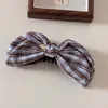 Pinza para el Cabello de Cuadros Estilo Coreano con Lazo para Mujer, Pinza de Tiburón para Cola de Caballo Alta, Pinza Banana para Recogido a Medio Hacer, Accesorio para el Cabello