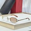 CT0029 Tarjeta Hogar Moda Europea y Americana Estilo Metálico Hebilla de Herradura Lujo Ligero Avanzado Gafas de Sol Gafas de Sol Protector Solar Sin Marco Gafas de Sol Transfronterizas