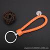 Chaveiro Personalizado de Corda de Couro Preto Argola de Chaveiro de Corda Trançada Argola de Metal Corda para Chave de Carro de Couro Pequenos Presentes para Homens e Mulheres