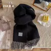 Bufanda nueva de mezcla de lana, bufanda de color liso para mujer para invierno, bufanda tejida cálida de longitud media, calentador de cuello, venta al por mayor para ventas transfronterizas