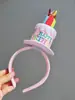 Promoção Festa Doce Coração~ Chapéu de Bolo de Cereja Presilha de Renda para Cabelo Foto de Aniversário de Menina Aro de Cabelo Criativo Fofo