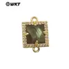 WT-P1993 Exquisito Color Cuadrado Pequeño Colgante Conector Biselado de Circonita Pulsera Collar Accesorios Hechos a Mano DIY
