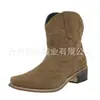 2026 Juyuan En Stock Otoño e Invierno Nuevos Zapatos de Mujer Deseo Sitio Independiente de Amazon Talla Grande Botas de Cuero para Mujer Bordadas de Punta
