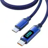 Jingyao Pantalla Digital Carga Rápida 120W Tipo Doble Cabezal Type-C Línea de Datos Aplicable a Apple 15/16 Huawei 6A Línea de Carga Transfronteriza