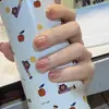 Manicura Corta Degradada Blanqueadora Color Pasta de Frijol Avanzado Manicura Portátil Versátil Color Simple de Moda Manicura Caliente Hecha a Mano