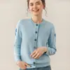 Novo Suéter de Caxemira para Bebê Outono e Inverno para Mulheres, Cardigã Espesso com Gola Redonda, Camada Base Tricotada, Suéter Quente para Mulheres