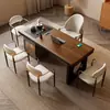 Mesa de Té de Madera Maciza de Lujo Ligero Set Integrado de Mesa y Sillas para Preparar Té Moderno Chino para Oficina en Casa Balcón Sala de Estar Mesa de Té Bueno