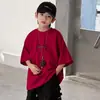 Camiseta de Manga Corta para Niños Verano 2026 Nuevo Estilo para Niños Mayores, Camiseta Superior de Media Manga de Verano de Moda para Niños