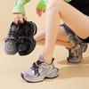 Sapatos de Torre All-match Quatro Estações Feminino 2024 Novo Antiderrapante Solado Grosso Aumentado Retro Cadarço Duplo Tênis Casual