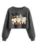 Amazon eBay estación independiente moda casual versátil divertido diente Navidad calabaza sudadera crop top para mujer para exportación