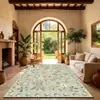 Alfombra de Piso de Terciopelo Floral Vintage para Sala de Estar y Dormitorio del Hogar, Alfombra Decorativa Resistente al Desgaste, Felpudo Antideslizante Absorbente de Agua, Alfombra Resistente a la Suciedad