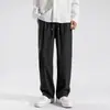Pantalones de Verano Finos Transpirables de Seda Helada para Hombre, Pantalones Casuales de Talla Grande, Pantalones Deportivos Rectos Holgados con Aire Acondicionado para Hombres Jóvenes y de Mediana Edad