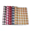 Estilo europeu poliéster impermeável placemat antiderrapante Western placemat doméstico xadrez isolado mesa de jantar de duas cores tapete transfronteiriço atacado