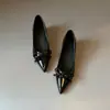 Versão em Couro de Vaca~Sapatos de Bico Fino com Ponto de Elevação Interno e Laço de Couro Envernizado, Boca Rasa, Sapatos de Couro para Deslocamento, Estilo Novo, Elegante