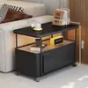 Mesa de Café Multifuncional Móvil Usada para Sala de Estar Wind Apartamento Pequeño en Casa Sofá con Ruedas Gabinete Lateral Mesa Lateral Mesa Pequeña